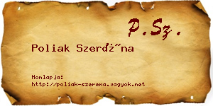 Poliak Szeréna névjegykártya